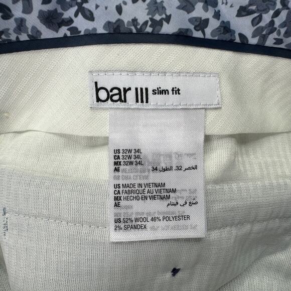 Bar III Mens Slim Fit Wool Blend Sharkskin Power Stretch Suit Pants Blue 32x34 - Picture 4 of 4